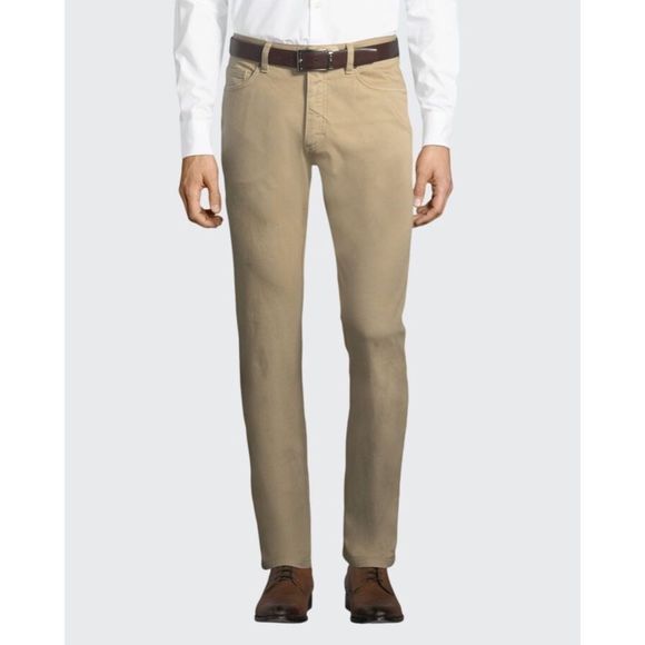 Ermenegildo Zegna Other - Ermenegildo Zegna Cotton Stretch 5 Pocket Slim Straight Khaki Pants Tan Size 38